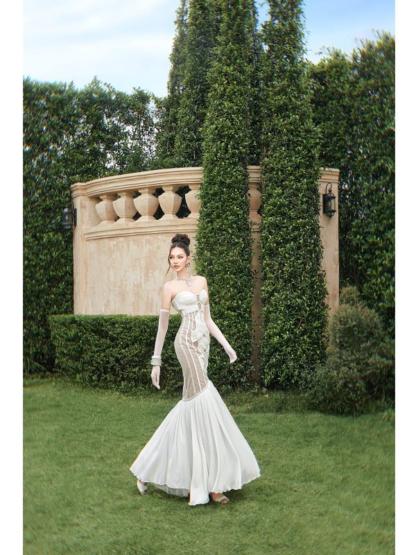 Đầm cúp dài Chiffon nhún - Hình ảnh 5