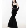 dam-cup-dai-chiffon-nhun-5 Đầm cúp dài Chiffon nhún