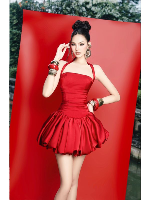 Đầm nhún xếp chân xòe - Hình ảnh 3