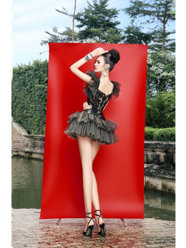 Đầm tay bèo ren nhúm lưới - Hình ảnh 6