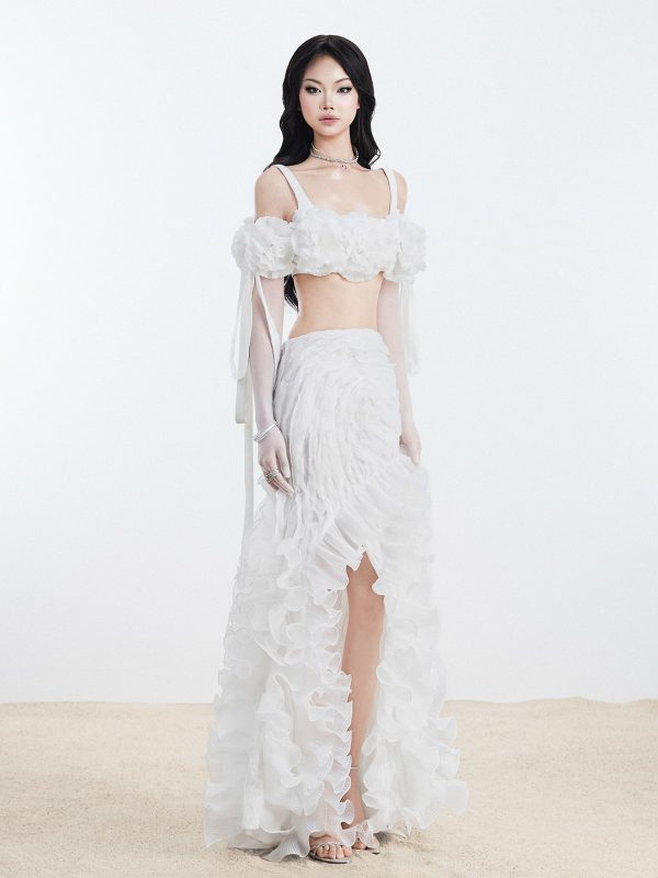 Áo Crop Hoa Crepe - Hình ảnh 2