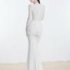dam-dai-nguc-phoi-ren-cao-1 Đầm Dài Ngực Phối Ren Caro