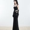 Đầm Khoét Eo Đắp Tà Dài