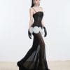 Đầm Sequin Lưới Đính Hoa Dài