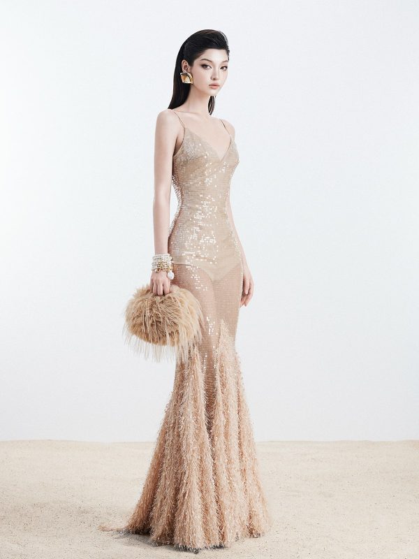 Đầm Sequin Tùng Lông Xoè - Hình ảnh 2