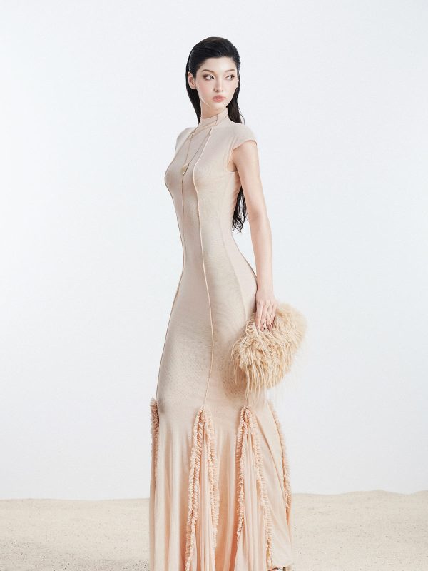 Đầm Thun Lưới Chân Nhún Bèo - Hình ảnh 2