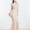 Đầm Thun Lưới Chân Nhún Bèo