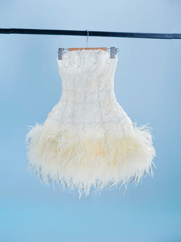 Raina Dress with Ivory Fur