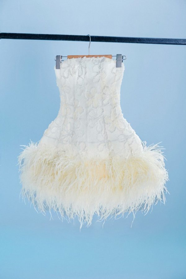 Raina Dress with Ivory Fur